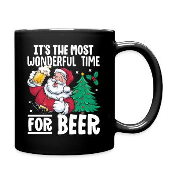 It's The Most Wonderful Time For Beer Santa Christ - Tasse einfarbig - Schwarz - Rechts