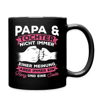 Papa et fille ne sont pas toujours d’accord cœur et fille - Mug uni - noir - Droite