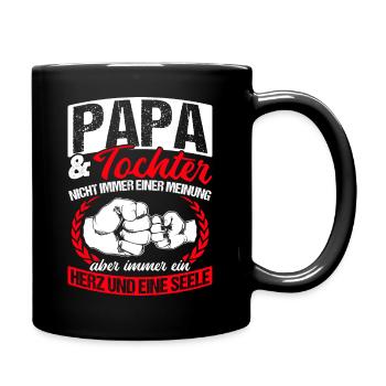 Papa et fille ne sont pas toujours d’accord cœur et fille - Mug uni - noir - Droite