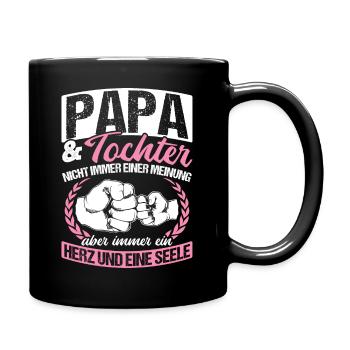 Papa et fille ne sont pas toujours d’accord cœur et fille - Mug uni - noir - Droite
