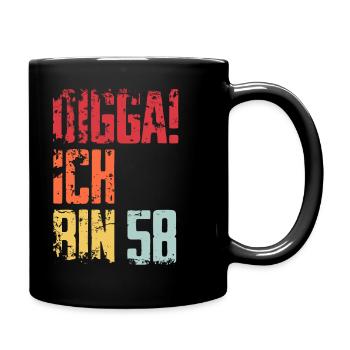58. Geburtstag 58 Jahre Geschenk Spruch - Tasse einfarbig - Schwarz - Rechts