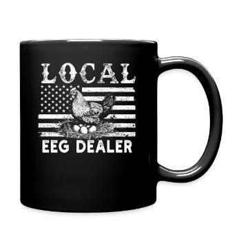 Lokaler Eierhändler American Flag Farmer - Tasse einfarbig - Schwarz - Rechts