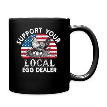 Lokaler Eierhändler American Flag Farmer - Tasse einfarbig - Schwarz - Rechts