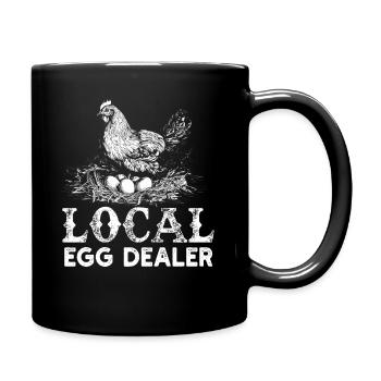 Lokaler Eierhändler Hühnerbesitzer Züchter - Tasse einfarbig - Schwarz - Rechts