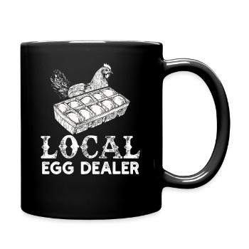 Lokaler Eierhändler Hühnerbesitzer Züchter - Tasse einfarbig - Schwarz - Rechts