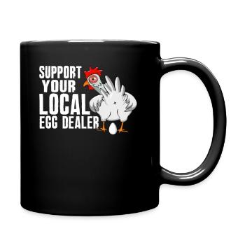 Lokaler Eierhändler Hühnerbesitzer Züchter - Tasse einfarbig - Schwarz - Rechts