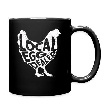 Lokaler Eierhändler Hühnerbesitzer Züchter - Tasse einfarbig - Schwarz - Rechts
