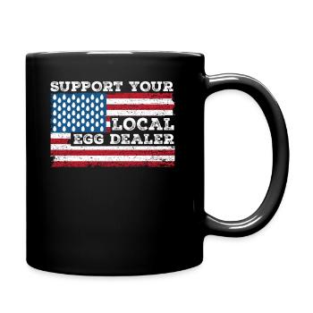 Lokaler Eierhändler American Flag Farmer - Tasse einfarbig - Schwarz - Rechts