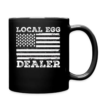 Lokaler Eierhändler American Flag Farmer - Tasse einfarbig - Schwarz - Rechts