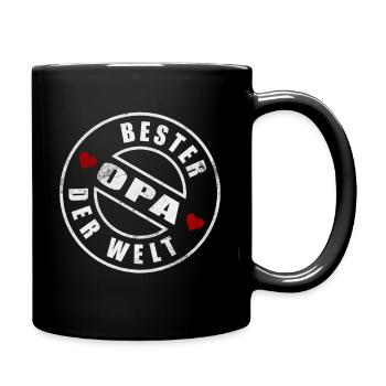 Der beste Opa der Welt - Tasse einfarbig - Schwarz - Rechts