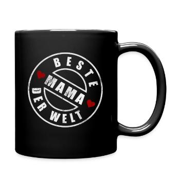 Beste Mama der Welt - Tasse einfarbig - Schwarz - Rechts