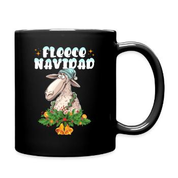 Feliz Navidad Fleece Navidad Schaf Weihnachten Fun - Tasse einfarbig - Schwarz - Rechts