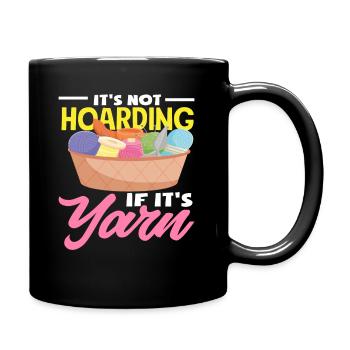 Knitting No Collecting, Just Yarn Love Fern Wool - Full Colour Mug - black - Right