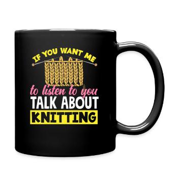Si vous voulez parler de tricot - Mug uni - noir - Droite