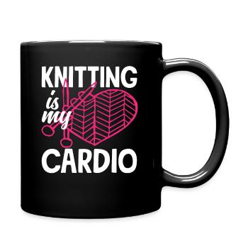 Le tricot est ma passion cardio - Mug uni - noir - Droite