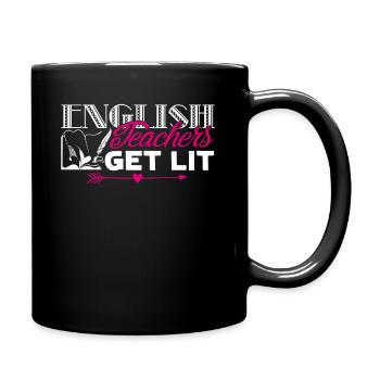 English Teacher Gets Lit - Full Colour Mug - black - Right