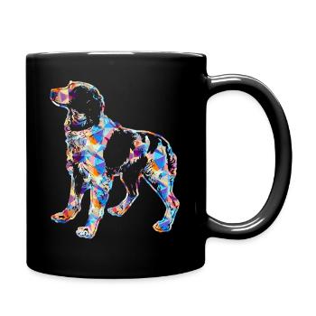 Brittany Spaniel Geometric - Full Colour Mug - black - Right
