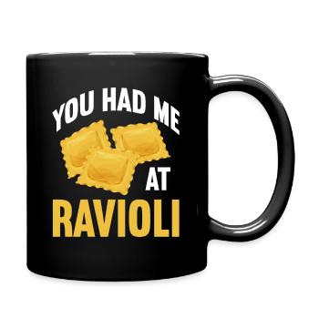Vous m’avez eu aux raviolis de pâtes fourrées à l’italienne - Mug uni - noir - Droite