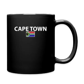 Cape Town Südafrika Südafrikanische Flagge - Tasse einfarbig - Schwarz - Rechts