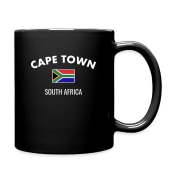 Cape Town Südafrika Südafrikanische Flagge - Tasse einfarbig - Schwarz - Rechts