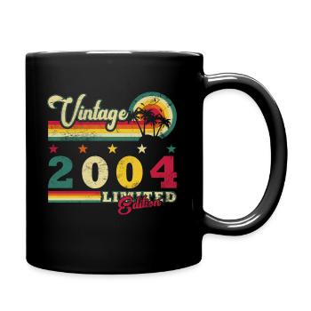 Jahrgang 2004 Retro 2004 Geburtstagsgeschenk - Tasse einfarbig - Schwarz - Rechts