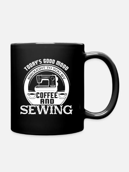 Sewing Love Coffee And Sewing - Full Colour Mug - black