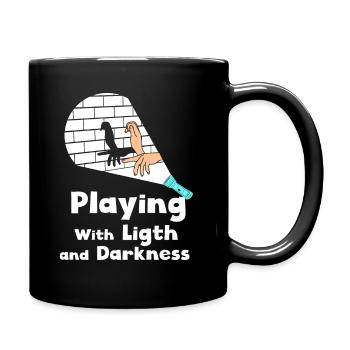 Shadow Puppetry Theater Show Art - Full Colour Mug - black - Right