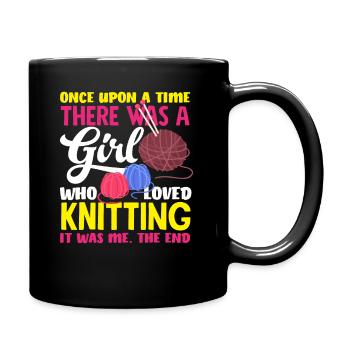 Girl Who Loved Knitting - Full Colour Mug - black - Right
