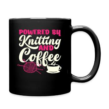 Gestrickt Von Kaffee Angetrieben - Tasse einfarbig - Schwarz - Rechts