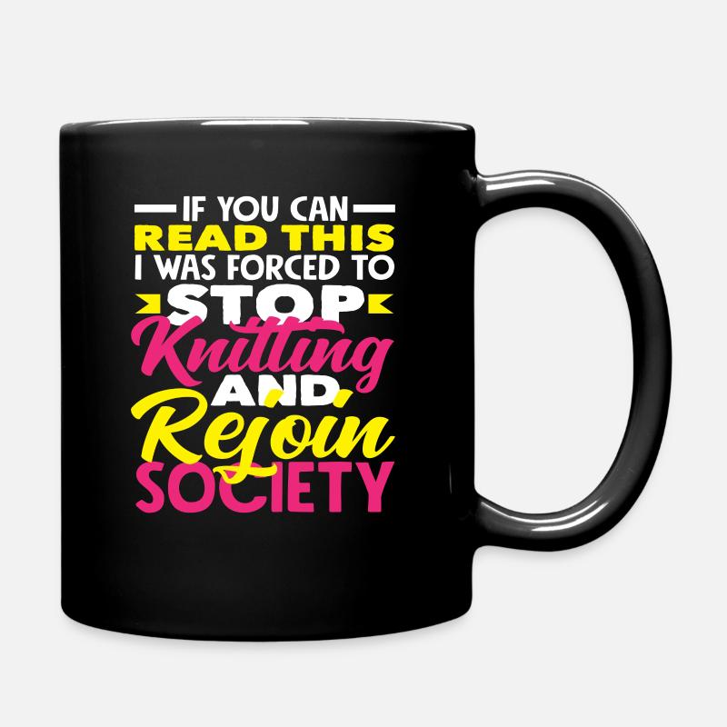 Knitting and Society - Full Colour Mug - black