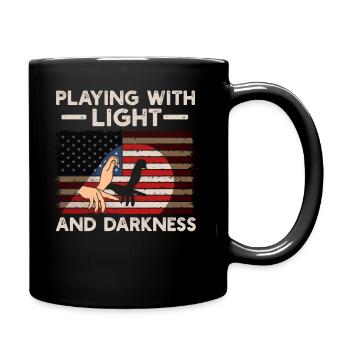 Shadow Puppetry Theater Show Art - Full Colour Mug - black - Right