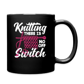 Knitting No Off Switch - Full Colour Mug - black - Right
