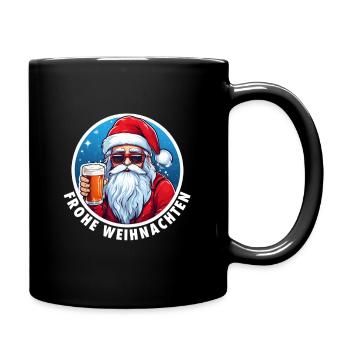 Weihnachtsmann Bier - Tasse einfarbig - Schwarz - Rechts