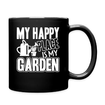 Gardening Garden Is My Happy Place - Full Colour Mug - black - Right