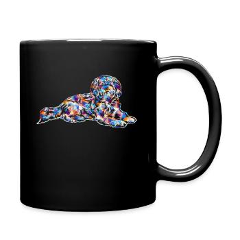 Lhasa Apso Geometric - Full Colour Mug - black - Right