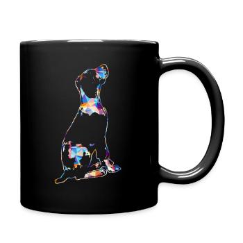 Great Dane Dog Colorful Geometric - Full Colour Mug - black - Right