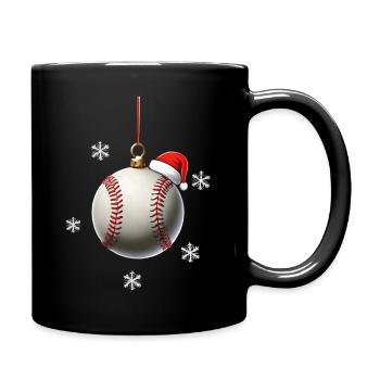 FROHE WEIHNACHTEN BASEBALL - Tasse einfarbig - Schwarz - Rechts