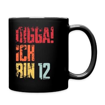 12. Geburtstag 12 Jahre Geschenk Spruch - Tasse einfarbig - Schwarz - Rechts