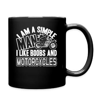 Motorcycle I Like Boobs And Motorcycles - Full Colour Mug - black - Right