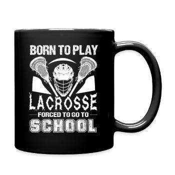 Lacrosse Born To Play Lacrosse - Full Colour Mug - black - Right