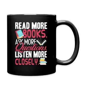 Book Read More Books - Full Colour Mug - black - Right