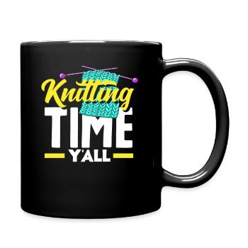 Le temps du tricot pour tous les passionnés de tricot - Mug uni - noir - Droite