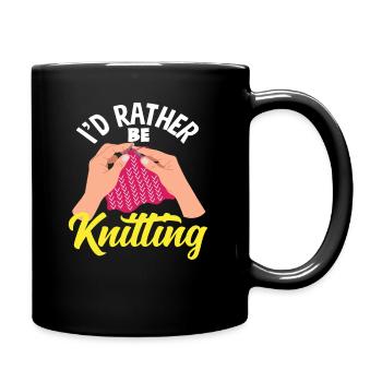 Lieber Stricken Als Alles Andere - Tasse einfarbig - Schwarz - Rechts