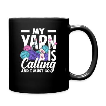 Ma laine m’appelle, je tricote, je dois commencer à tricoter - Mug uni - noir - Droite