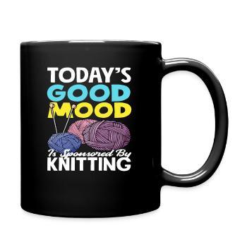 Stricken - Tasse einfarbig - Schwarz - Rechts