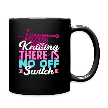 Knitting There is no off switch - Full Colour Mug - black - Right