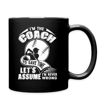 Softball I am The Softball Coach - Full Colour Mug - black - Right