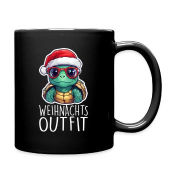 Noël tortue - Mug uni - noir - Droite