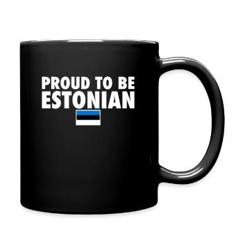 Proud To Be Estonian Estland Estnische Flagge Este - Tasse einfarbig - Schwarz - Rechts