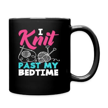 Tricoter jusque tard dans la nuit - Mug uni - noir - Droite